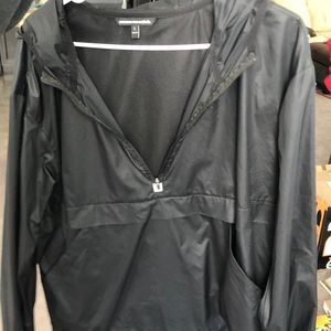 quarter zip wind breaker with hood